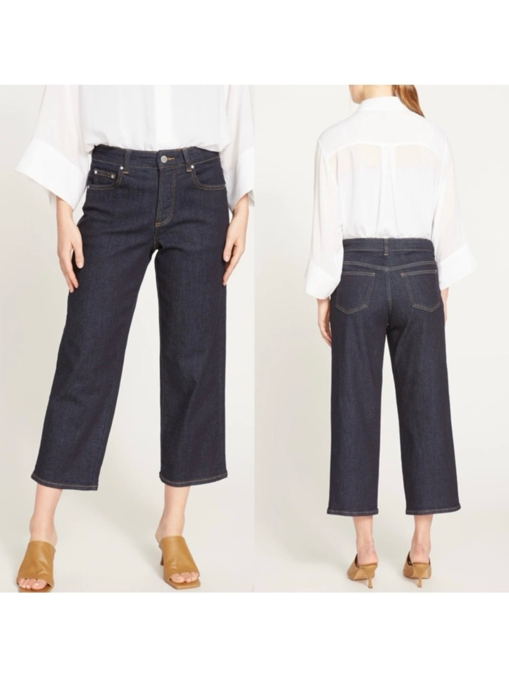 Universal Standard Bae Boyfriend Crop Jeans Vintage Indigo Selvedge Blue